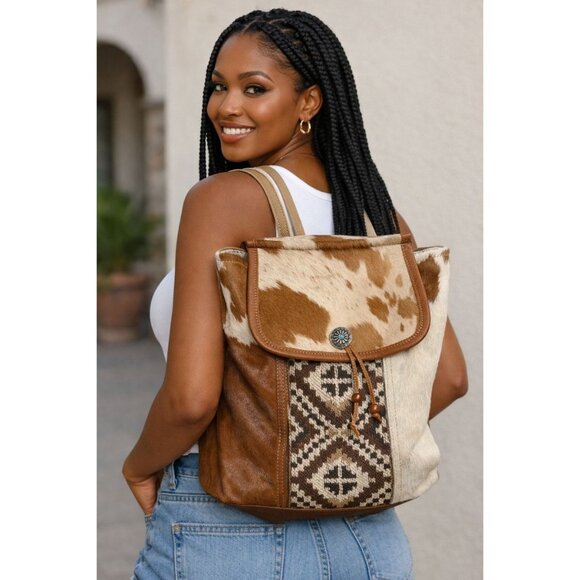 Myra Bag Elisa Conceal Carry Backpack Brown Cream main image 8